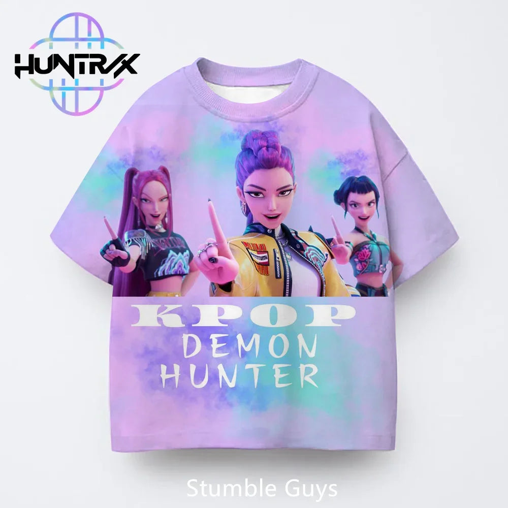 K-Pop Hunters Anime Kids Tee – Fun, Bold Style Kids Love  A playful, colorful tee that lets kids show off their favorite fandoms with confidence and comfort.